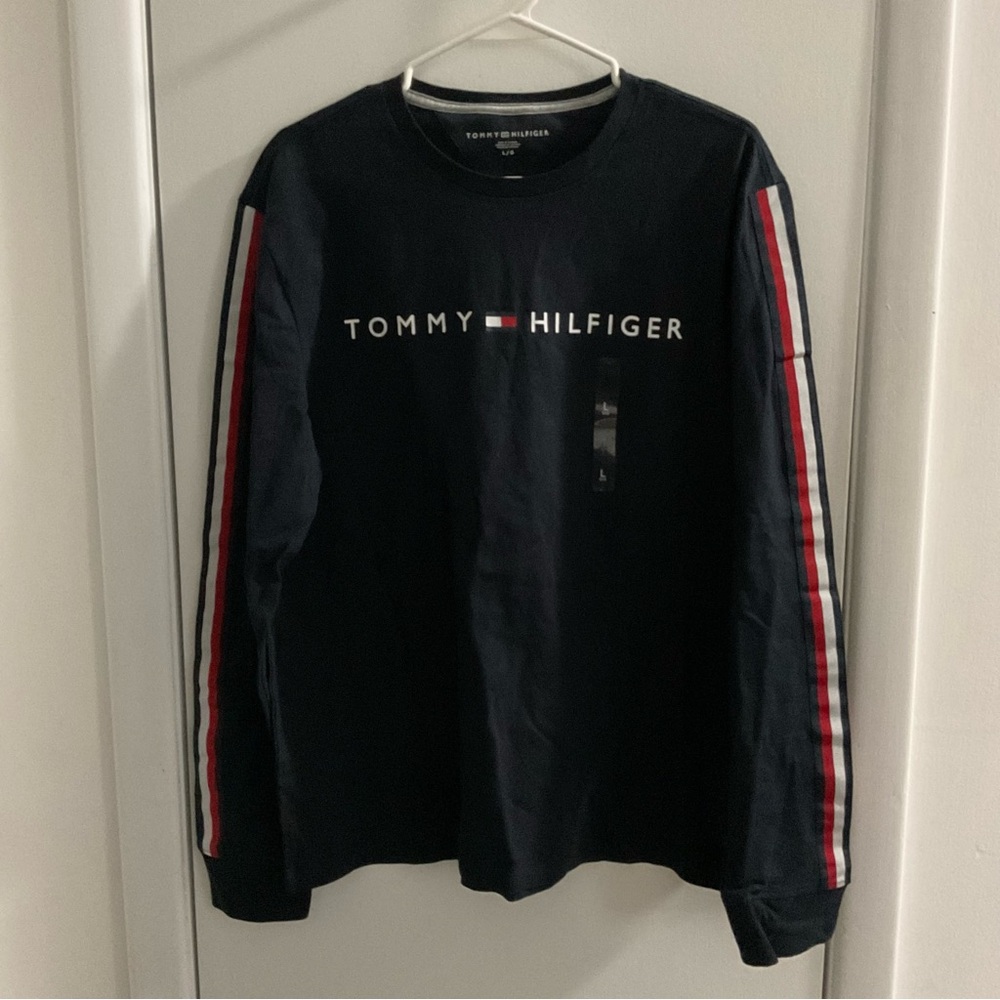 Tommy Hilfiger Men’s Cotton Long Sleeve Shirt Navy Blue L